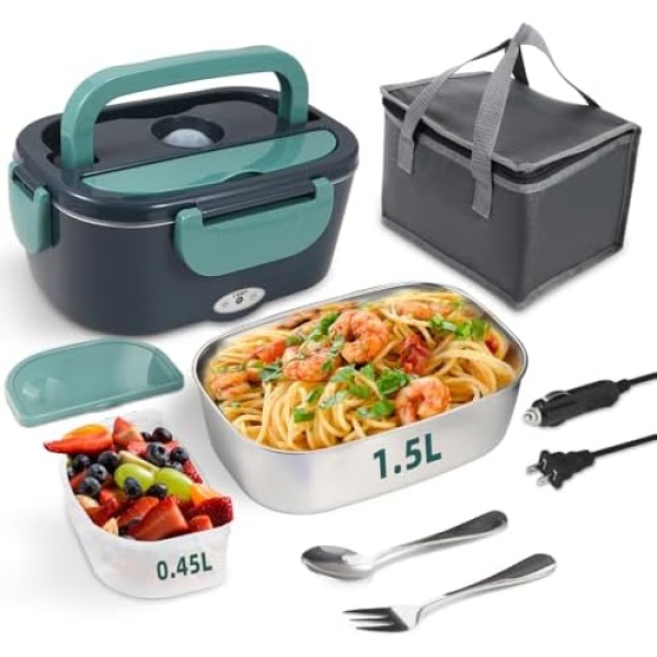 Electric Lunch Box Food Heater, 80W Portable Warmer for Car Truck Work