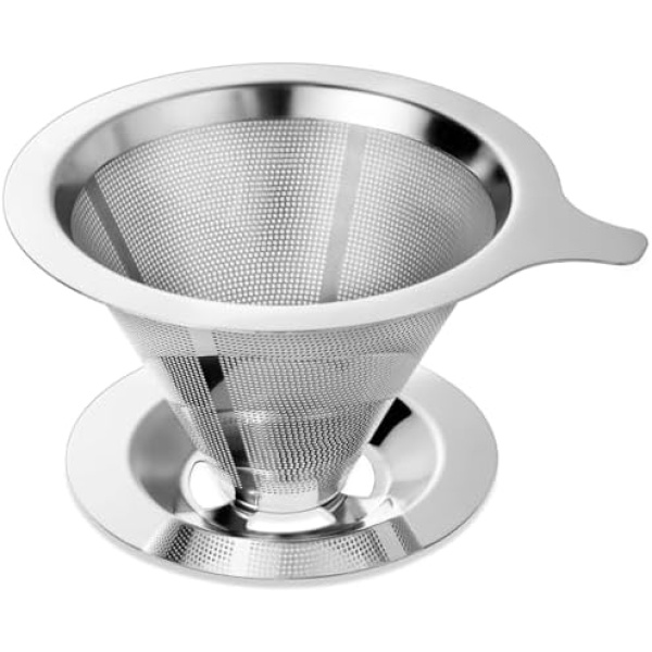 Upgraded Pour Over Coffee Filter, Coffee Dripper, Paperless Mess Stainless Steel