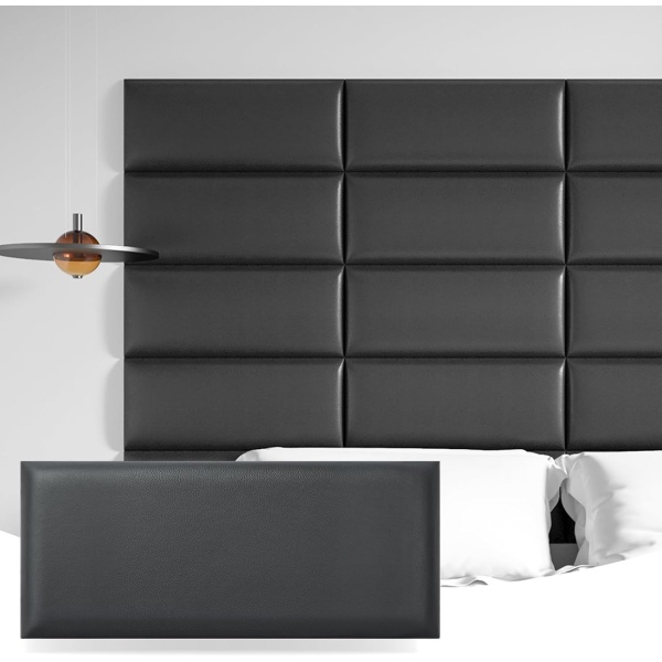 Art3d Peel and Stick Headboard for Queen and King in Black