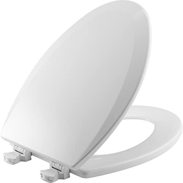 Bemis 1500EC Durable Wood Toilet Seat with Easy Clean Hinges, Made in USA