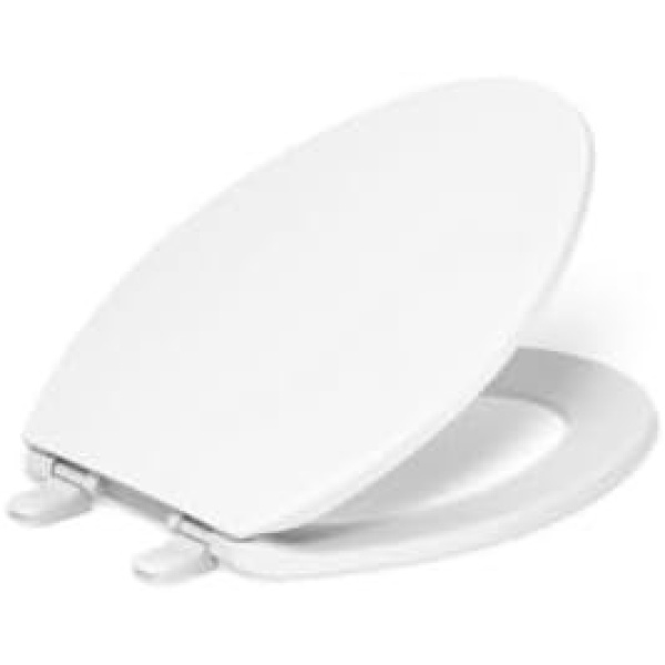 KOHLER K-4774-0 Brevia Elongated White Toilet Seat with Quick-Release Hinges