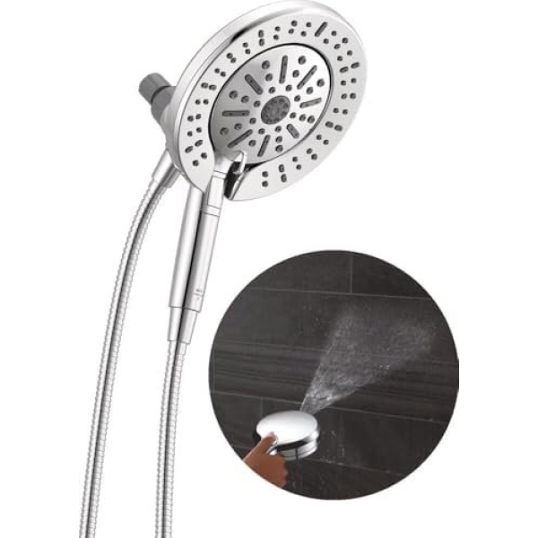 Delta 6-Setting In2ition 2-in-1 Dual Shower Head with Handheld High Pressure